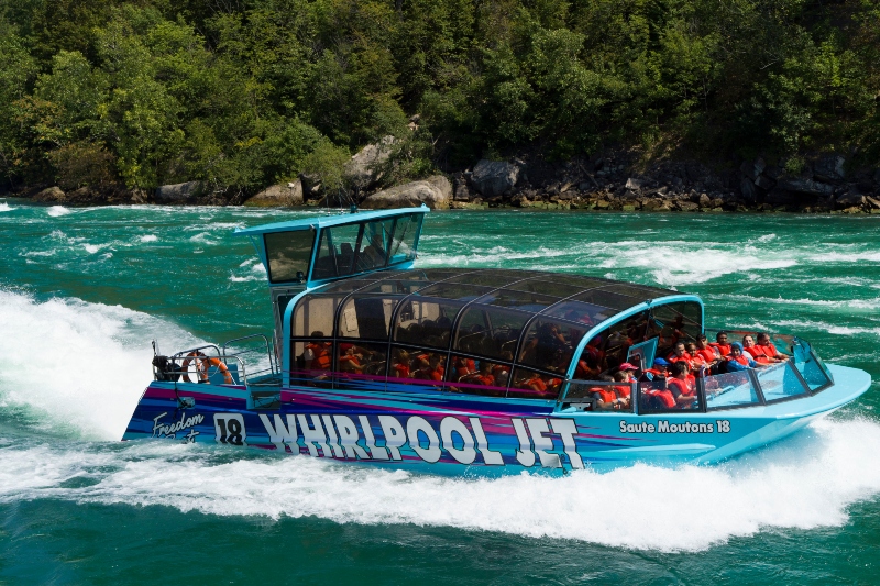 Niagara Falls and ride a jet boat 